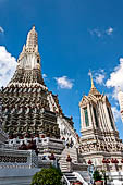 Bangkok Wat Arun - The Phra prang is attached with four porches facing the cardinal directions. 